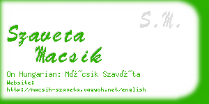 szaveta macsik business card
